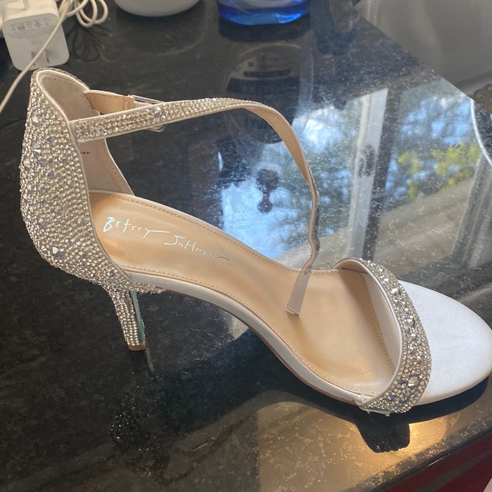 Betsy Johnson crystal fancy shoes 2inch heel from outside